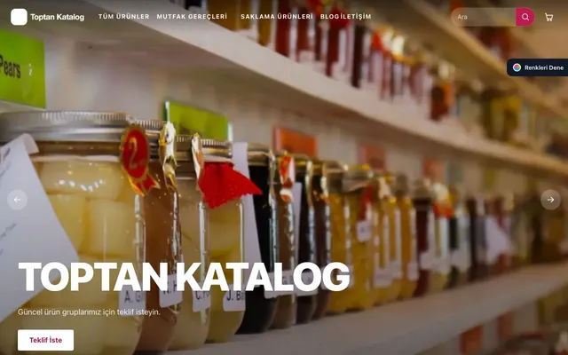 Katalog Sitesi için Sahne Yeşil Pembe – Katalog Sitesi ana sayfa görünümü