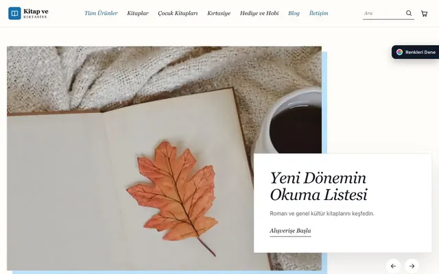 Kitap ve Kırtasiye Mağazası için Lookbook Lacivert Mavi – Kitap ve Kırtasiye Mağazası E-ticaret Sitesi ana sayfa görünümü