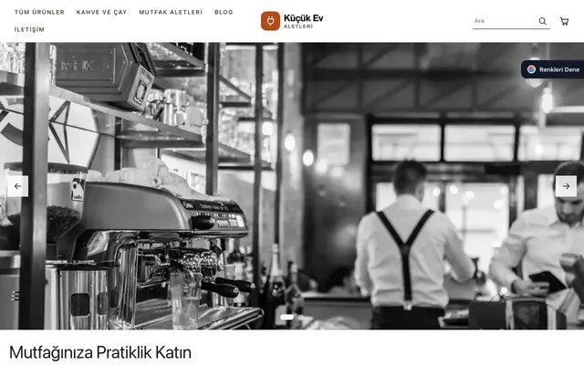 Küçük Ev Aletleri Mağazası için Galeri Bordo Turuncu – Küçük Ev Aletleri Mağazası E-ticaret Sitesi ana sayfa görünümü