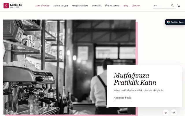 Küçük Ev Aletleri Mağazası için Lookbook Mor Pembe – Küçük Ev Aletleri Mağazası E-ticaret Sitesi ana sayfa görünümü