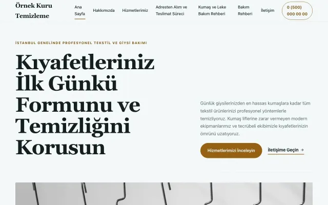 Kuru Temizleme için Editoryal Petrol Turuncu – Kuru Temizleme Web Sitesi ana sayfa görünümü