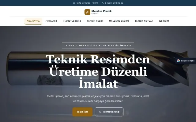 Metal ve Plastik için Zigzag Mavi Turuncu – Metal ve Plastik Web Sitesi ana sayfa görünümü