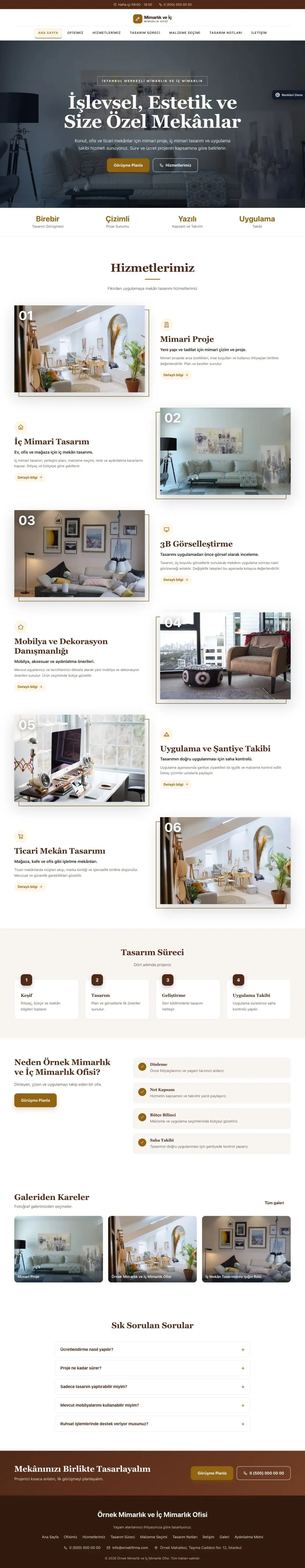 Mimarlık ve İç Mimarlık için Zigzag Kahve Turuncu – Mimarlık ve İç Mimarlık Web Sitesi ana sayfa görünümü