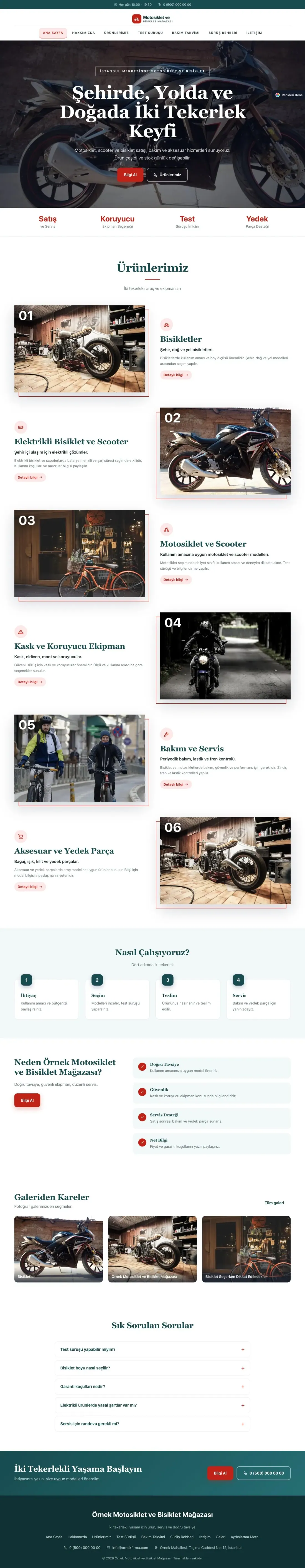 Motosiklet ve Bisiklet için Zigzag Petrol Kırmızı – Motosiklet ve Bisiklet Web Sitesi ana sayfa görünümü