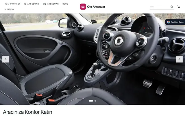 Oto Aksesuar Mağazası için Galeri Mavi Pembe – Oto Aksesuar Mağazası E-ticaret Sitesi ana sayfa görünümü