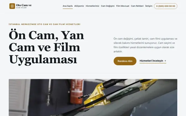 Oto Cam ve Cam Filmi için Dergi Editoryal Mavi Turuncu – Oto Cam ve Cam Filmi Web Sitesi ana sayfa görünümü