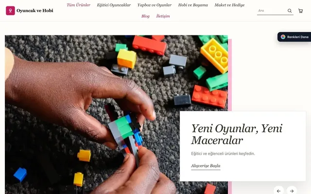 Oyuncak ve Hobi Mağazası için Lookbook Kahve Pembe – Oyuncak ve Hobi Mağazası E-ticaret Sitesi ana sayfa görünümü