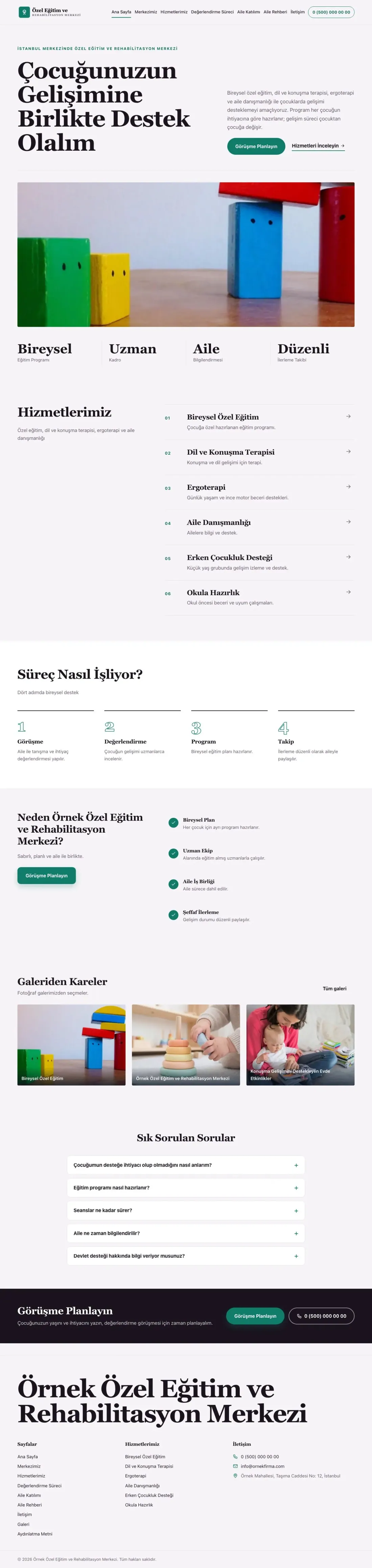 Özel Eğitim ve Rehabilitasyon Merkezi için Dergi Editoryal Mor Turkuaz – Özel Eğitim ve Rehabilitasyon Merkezi Web Sitesi ana sayfa görünümü