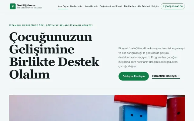 Özel Eğitim ve Rehabilitasyon Merkezi için Dergi Editoryal Petrol Yeşil – Özel Eğitim ve Rehabilitasyon Merkezi Web Sitesi ana sayfa görünümü