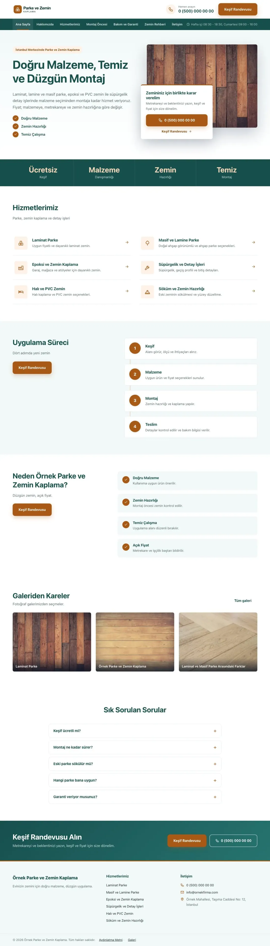 Parke ve Zemin Kaplama için Bölünmüş Petrol Turuncu – Parke ve Zemin Kaplama Web Sitesi ana sayfa görünümü