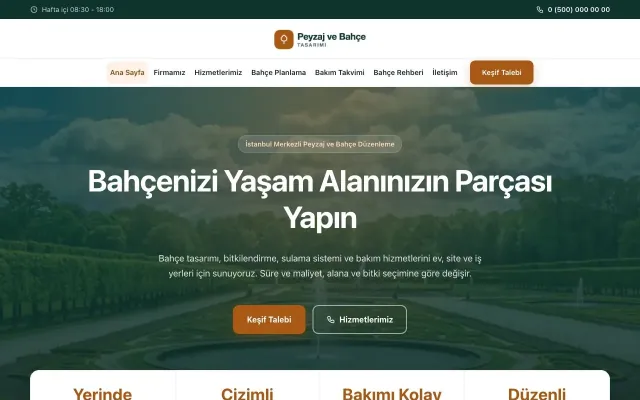 Merkez Petrol Turuncu – Peyzaj Web Sitesi ana sayfa görünümü