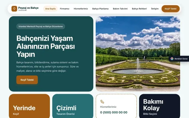 Peyzaj için Mozaik Petrol Turuncu – Peyzaj Web Sitesi ana sayfa görünümü