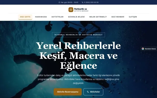 Rehber ve Aktivite için Zigzag Mavi Turuncu – Rehber ve Aktivite Web Sitesi ana sayfa görünümü