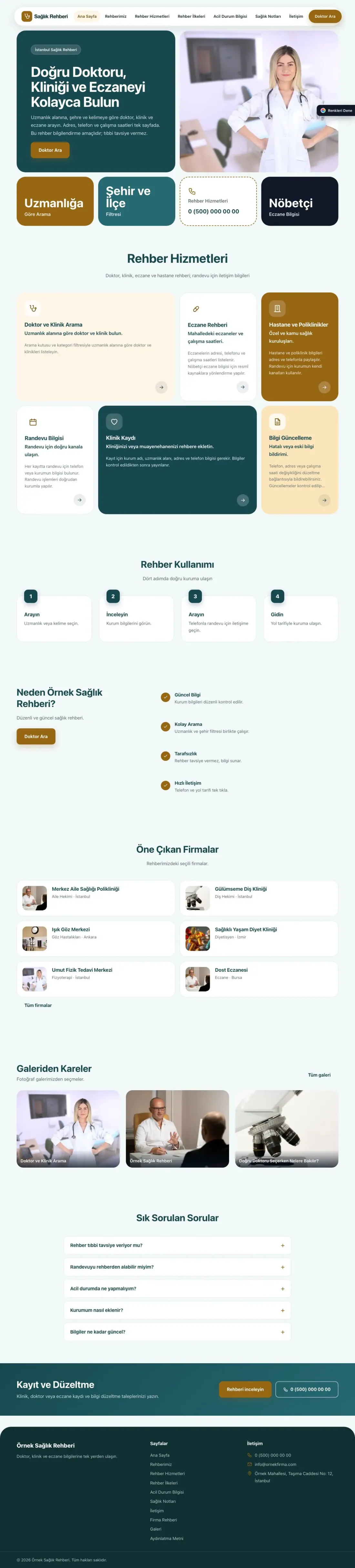 Sağlık Rehberi için Mozaik Petrol Turuncu – Sağlık Rehberi Web Sitesi ana sayfa görünümü