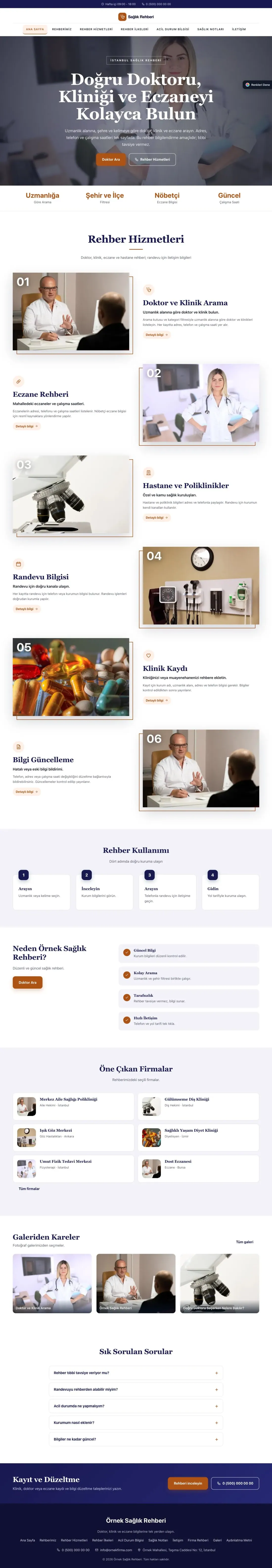 Sağlık Rehberi için Zigzag Lacivert Turuncu – Sağlık Rehberi Web Sitesi ana sayfa görünümü
