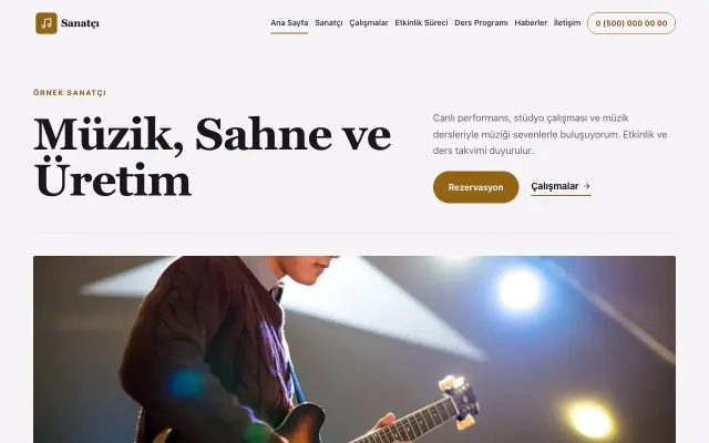 Editoryal Mor Turuncu – Sanatçı ve Müzisyen Web Sitesi ana sayfa görünümü