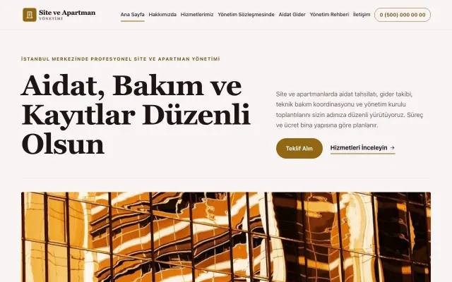 Site ve Apartman Yönetimi için Dergi Editoryal Bordo Amber – Site ve Apartman Yönetimi Web Sitesi ana sayfa görünümü