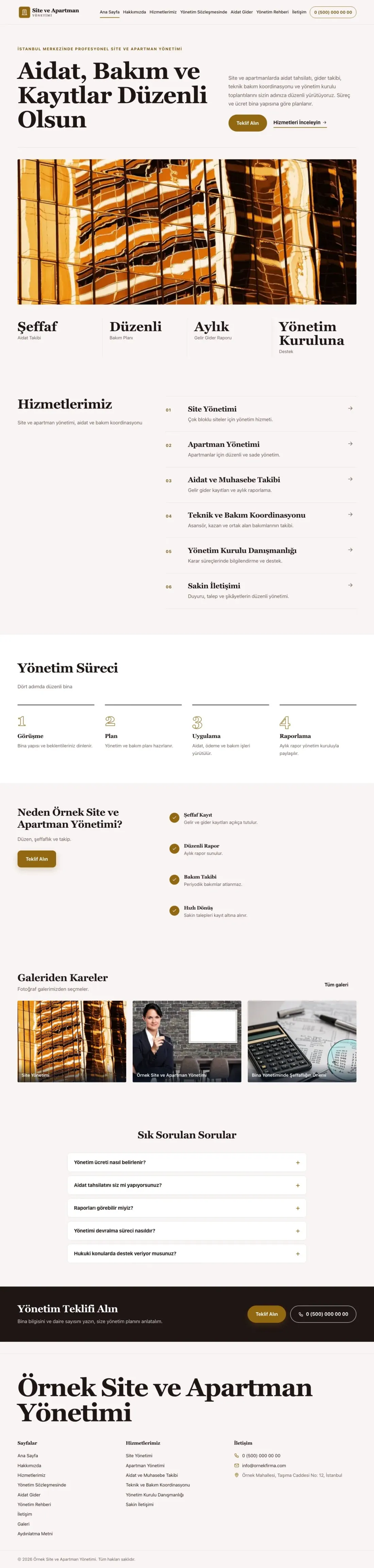 Site ve Apartman Yönetimi için Dergi Editoryal Bordo Amber – Site ve Apartman Yönetimi Web Sitesi ana sayfa görünümü