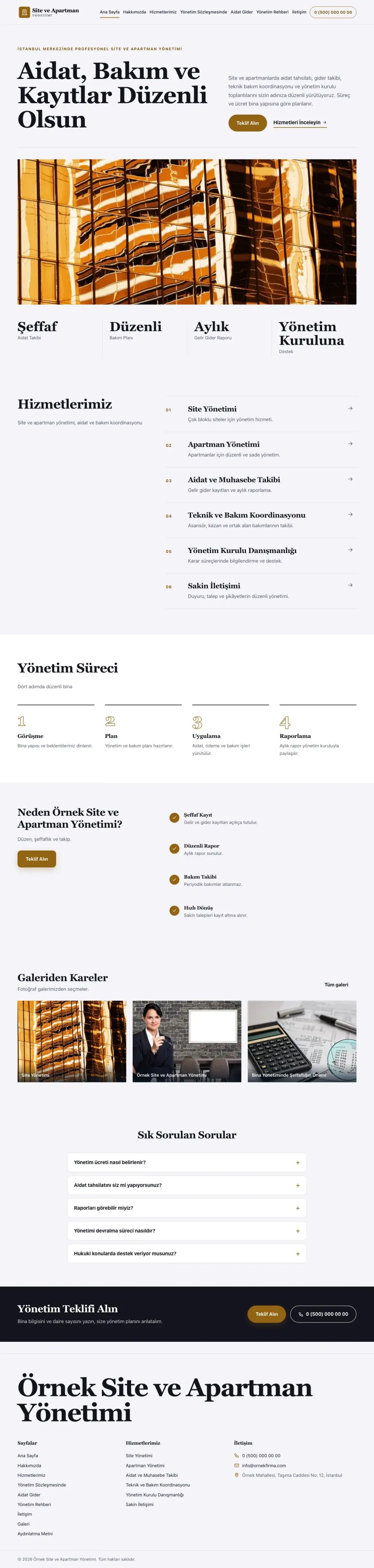 Site ve Apartman Yönetimi için Dergi Editoryal Lacivert Turuncu – Site ve Apartman Yönetimi Web Sitesi ana sayfa görünümü