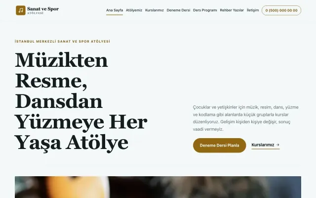 Editoryal Petrol Amber – Spor ve Sanat Kursu Web Sitesi ana sayfa görünümü