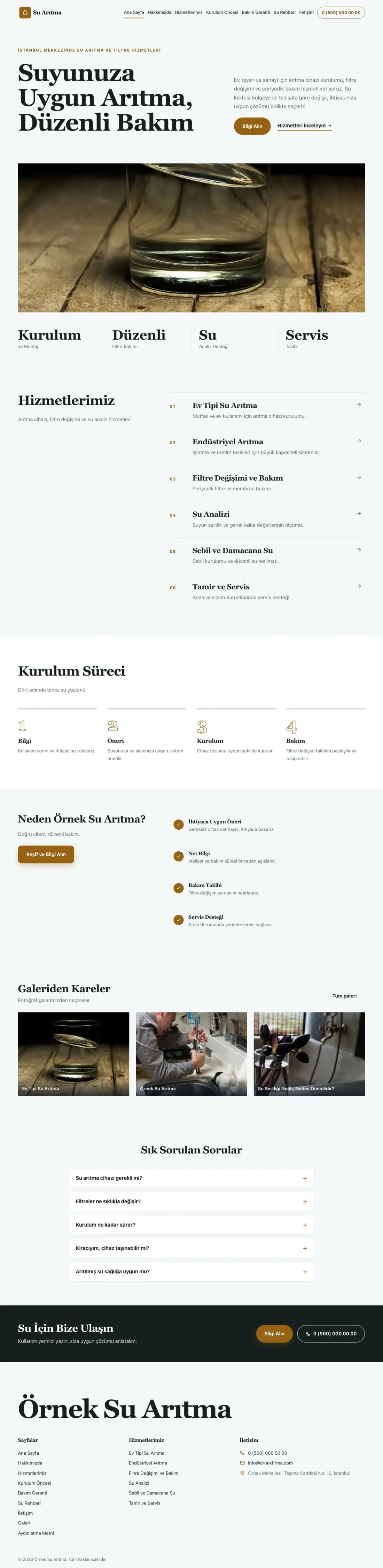 Su Arıtma için Dergi Editoryal Petrol Turuncu – Su Arıtma Web Sitesi ana sayfa görünümü