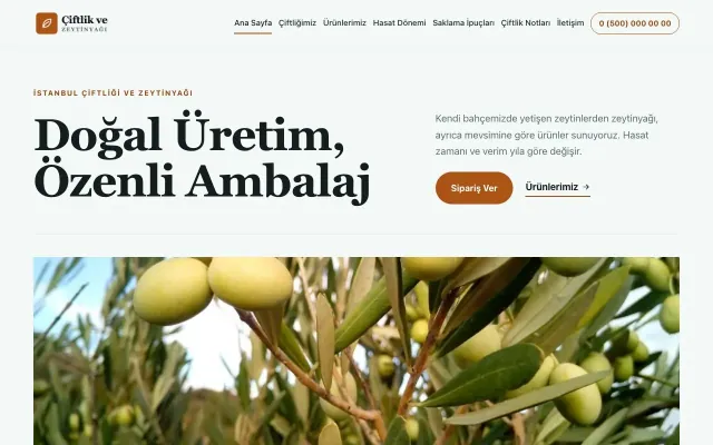 Editoryal Petrol Turuncu – Tarım ve Zeytinyağı Web Sitesi ana sayfa görünümü