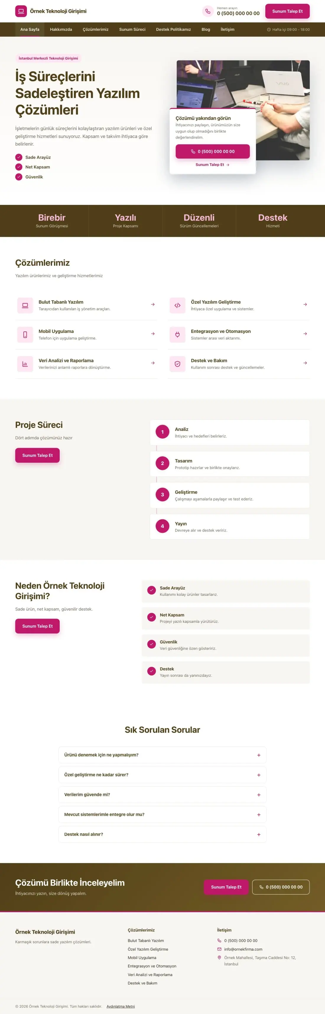 Teknoloji ve Girişim için Bölünmüş Kahve Pembe – Teknoloji ve Girişim Web Sitesi ana sayfa görünümü