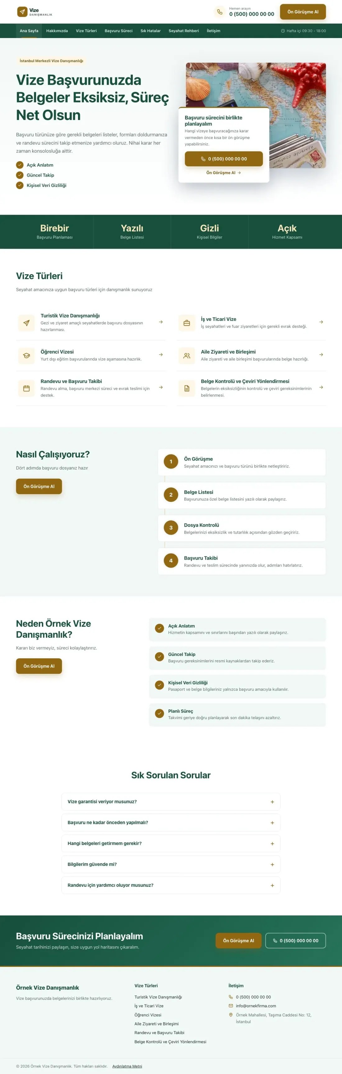 Bölünmüş Petrol Amber – Vize Danışmanlığı Web Sitesi ana sayfa görünümü