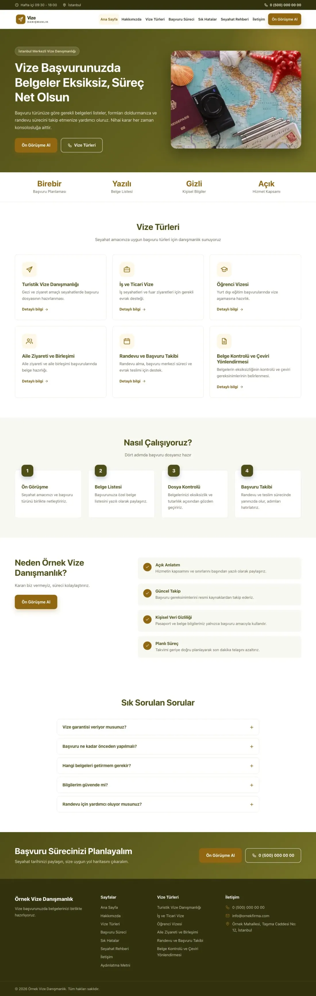 Klasik Zeytin Amber – Vize Danışmanlığı Web Sitesi ana sayfa görünümü