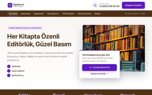 Yayınevi ve Kitap Satışı için Bölünmüş Kahve Mor – Yayınevi ve Kitap Satışı Web Sitesi ana sayfa görünümü