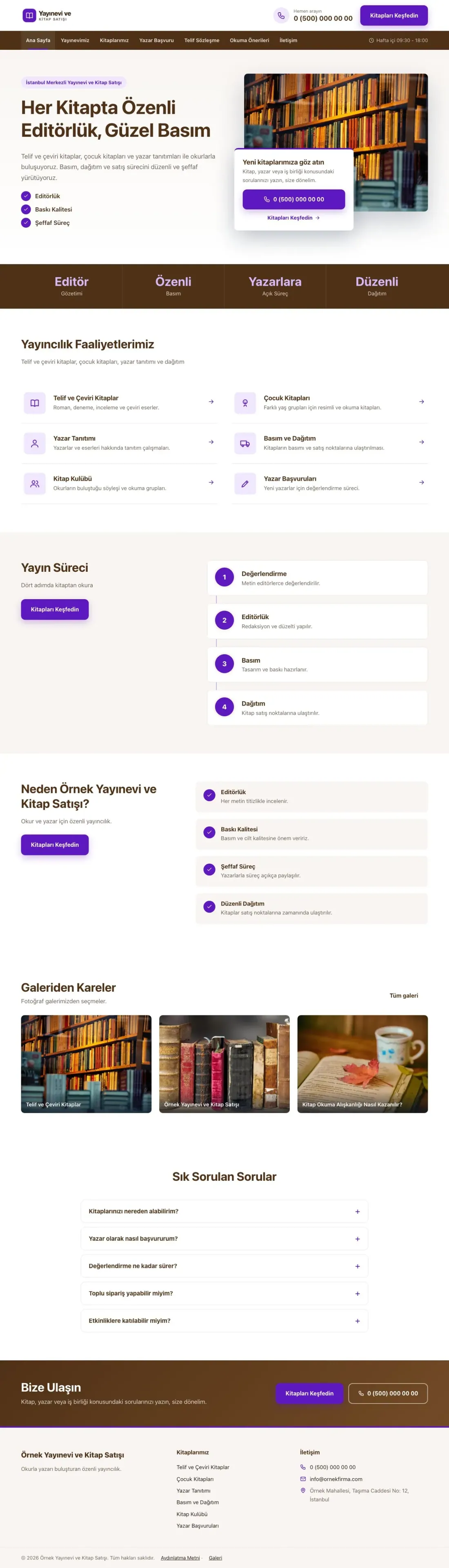 Yayınevi ve Kitap Satışı için Bölünmüş Kahve Mor – Yayınevi ve Kitap Satışı Web Sitesi ana sayfa görünümü