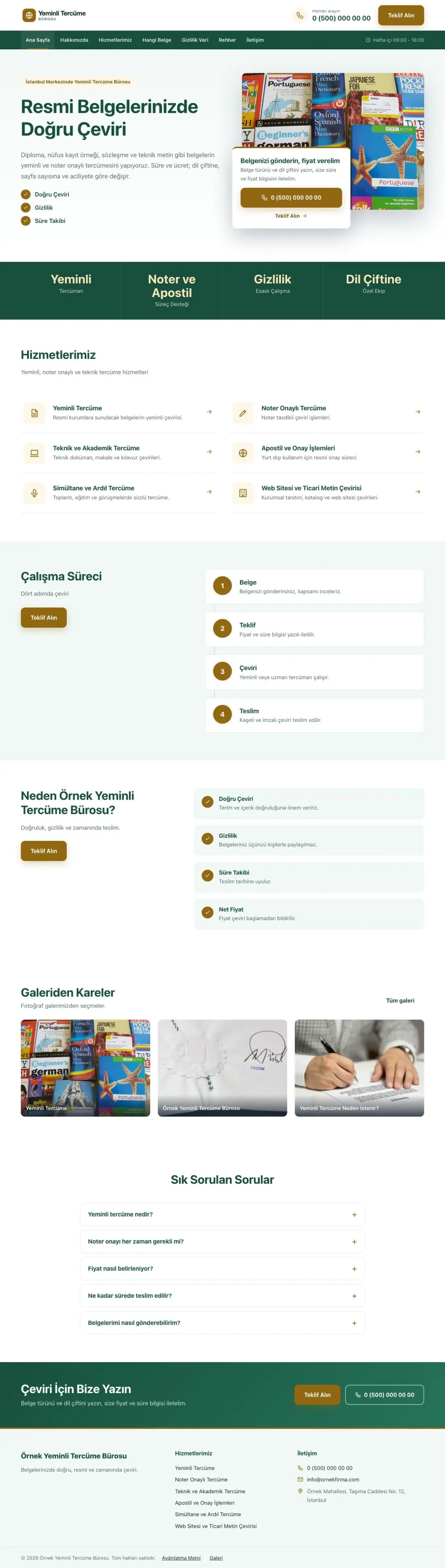 Yeminli Tercüme Bürosu için Bölünmüş Petrol Amber – Yeminli Tercüme Bürosu Web Sitesi ana sayfa görünümü