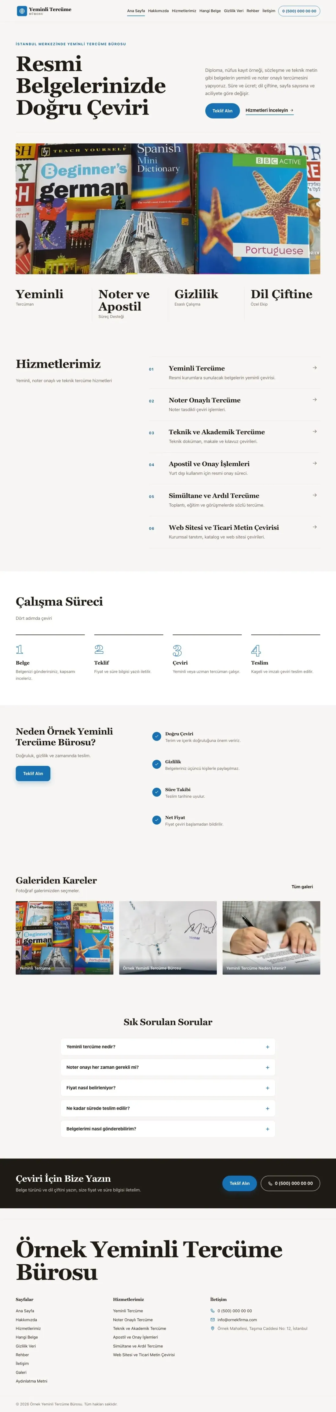 Yeminli Tercüme Bürosu için Dergi Editoryal Kahve Mavi – Yeminli Tercüme Bürosu Web Sitesi ana sayfa görünümü