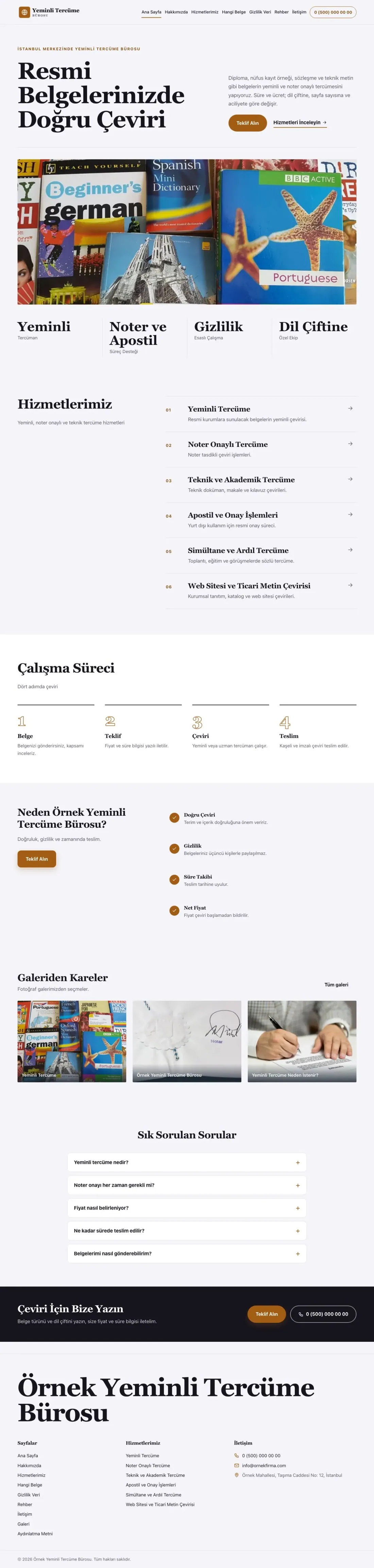 Yeminli Tercüme Bürosu için Dergi Editoryal Lacivert Turuncu – Yeminli Tercüme Bürosu Web Sitesi ana sayfa görünümü