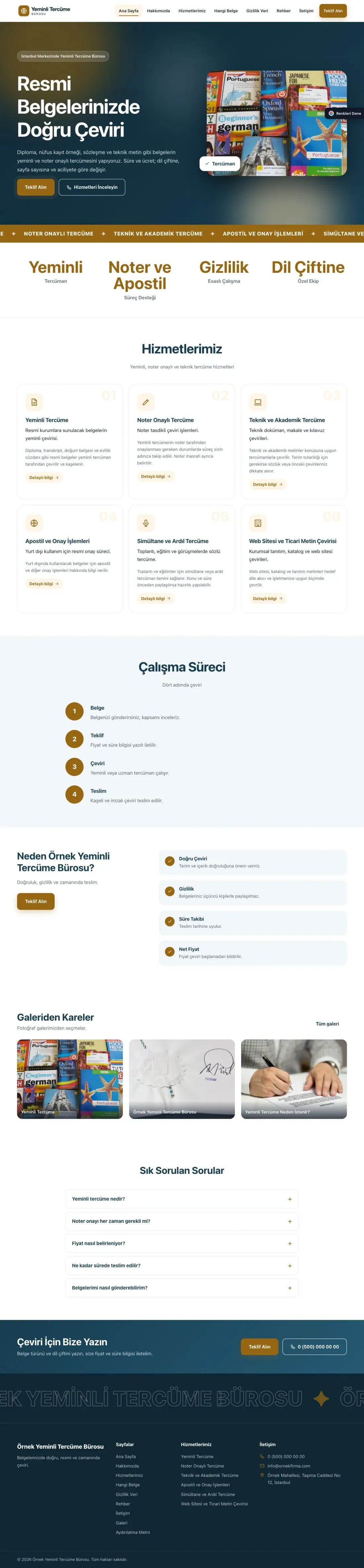 Yeminli Tercüme Bürosu için Hareketli Mavi Turuncu – Yeminli Tercüme Bürosu Web Sitesi ana sayfa görünümü