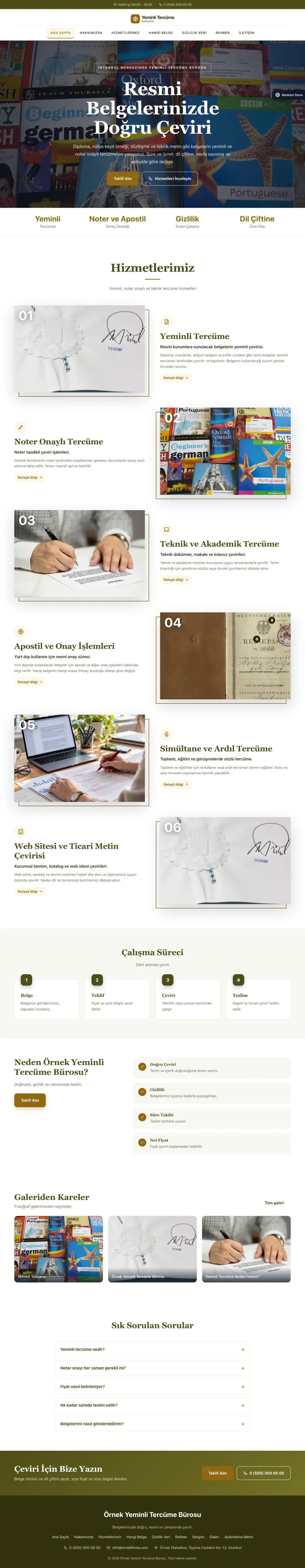 Yeminli Tercüme Bürosu için Zigzag Zeytin Amber – Yeminli Tercüme Bürosu Web Sitesi ana sayfa görünümü