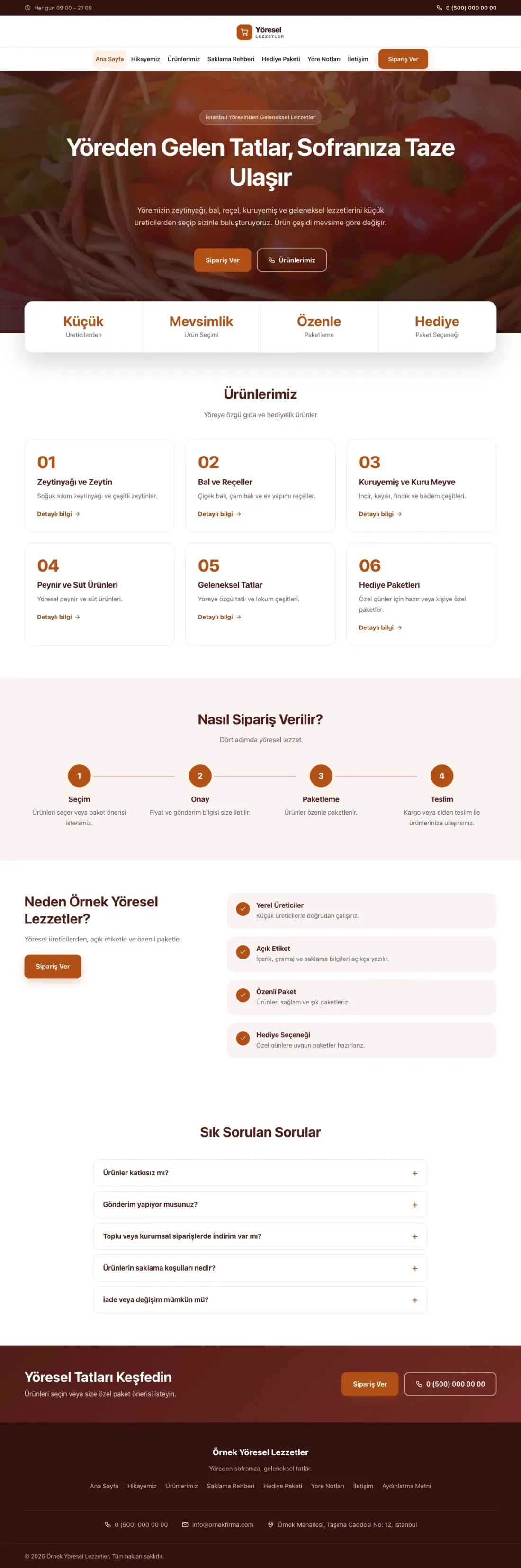 Merkez Bordo Turuncu – Yöresel Lezzetler Web Sitesi ana sayfa görünümü