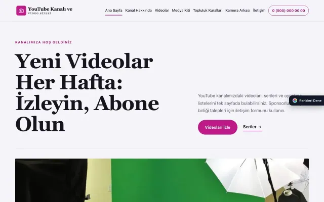 YouTube Kanalı ve Video Sitesi için Dergi Editoryal Lacivert Pembe – YouTube Kanalı ve Video Sitesi Web Sitesi ana sayfa görünümü