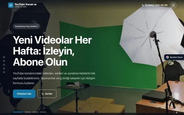 YouTube Kanalı ve Video Sitesi için Tam Ekran Mor Mavi – YouTube Kanalı ve Video Sitesi Web Sitesi ana sayfa görünümü