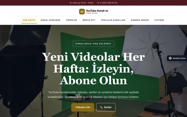 YouTube Kanalı ve Video Sitesi için Zigzag Bordo Amber – YouTube Kanalı ve Video Sitesi Web Sitesi ana sayfa görünümü