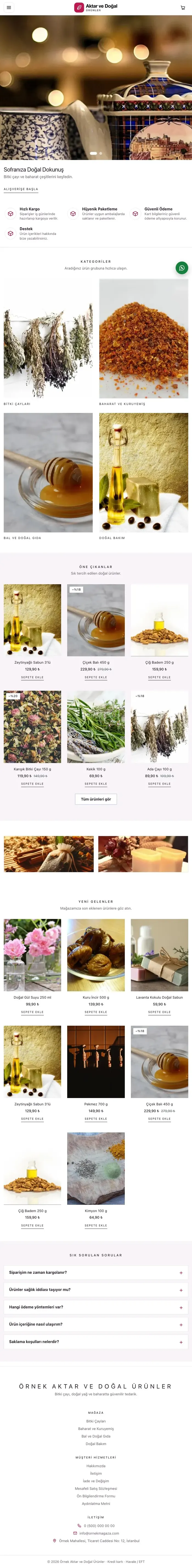 Galeri Mor Pembe – Aktar ve Doğal Ürünler E-ticaret Sitesi tablet görünümü