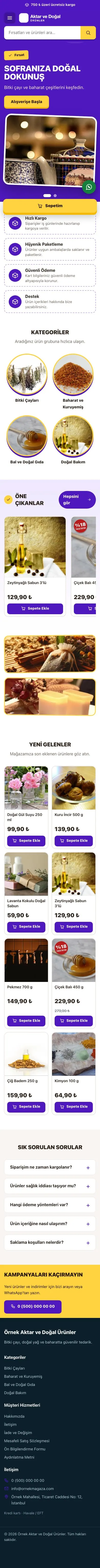 Kampanya Kahve Mor – Aktar ve Doğal Ürünler E-ticaret Sitesi mobil görünümü