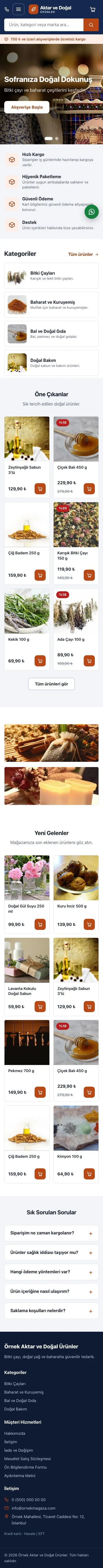 Market Mavi Turuncu – Aktar ve Doğal Ürünler E-ticaret Sitesi mobil görünümü