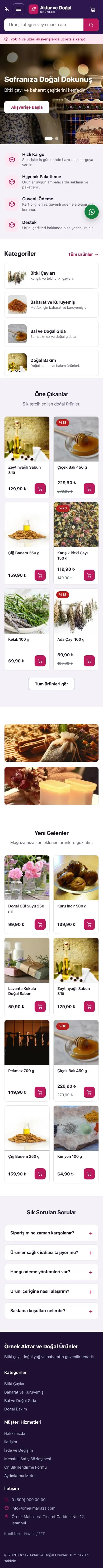 Market Mor Pembe – Aktar ve Doğal Ürünler E-ticaret Sitesi mobil görünümü
