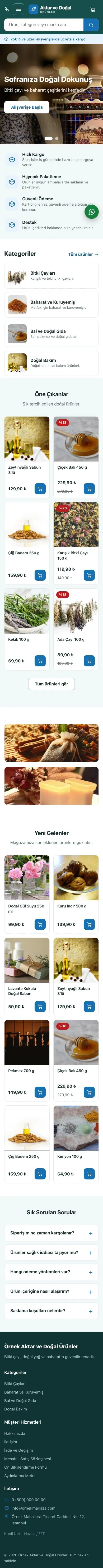 Market Petrol Mavi – Aktar ve Doğal Ürünler E-ticaret Sitesi mobil görünümü
