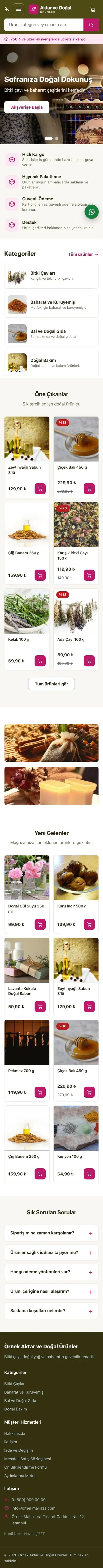 Market Zeytin Pembe – Aktar ve Doğal Ürünler E-ticaret Sitesi mobil görünümü
