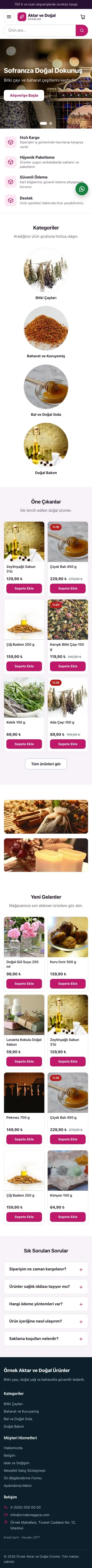 Vitrin Mor Pembe – Aktar ve Doğal Ürünler E-ticaret Sitesi mobil görünümü