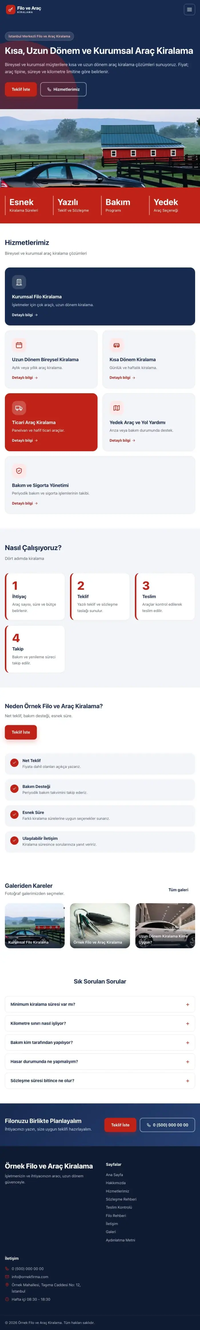 Blok Mavi Kırmızı II – Araç Kiralama Web Sitesi tablet görünümü