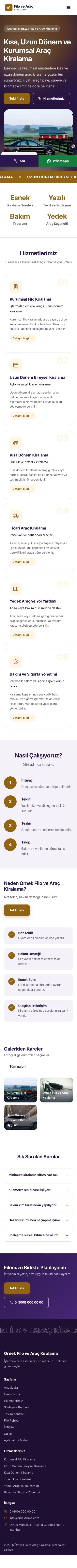 Hareketli Mor Turuncu – Araç Kiralama Web Sitesi mobil görünümü