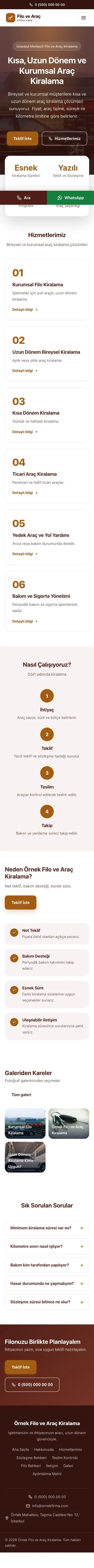 Merkez Bordo Turuncu – Araç Kiralama Web Sitesi mobil görünümü